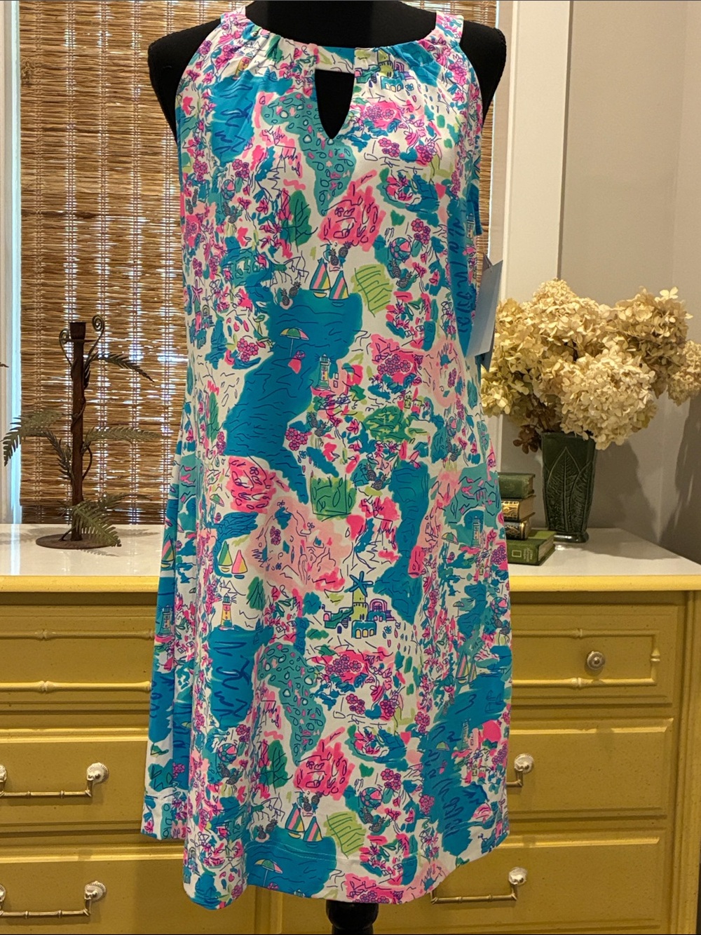 Lulu B Cover Up Keyhole Halter Dress Cooling and 50 SPF NWT